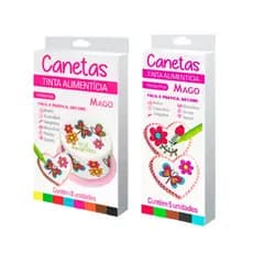 Caneta Pasta Americana Tinta Alimentícia Mago 5 ou 8 cores - Mago