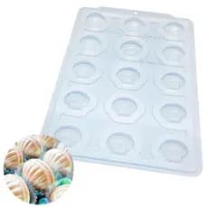 Forma para Chocolate Doces Finos Concha Shell SP 253 Cod. 3512 Semiprofissional com Silicone (3 partes) - BWB