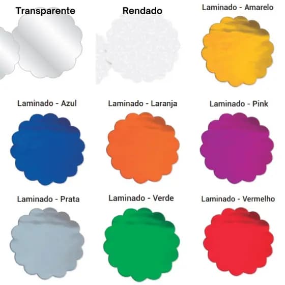 100 Fundo Tapetinho para Doces TRANSPARENTE RENDADO LAMINADO 7cm, 9cm e 11cm