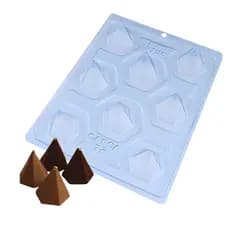 Forma Trufa Pirâmide 6 Faces 9780 3 Partes c/ Silicone Bwb