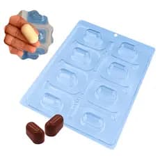 Forma Mini Trufa Alongada Cod. 5061 3 Partes c/ Silicone Bwb