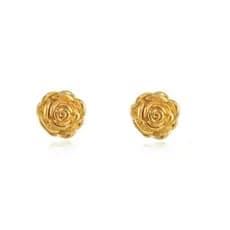 Par Brinco Botão De Rosa Hipoalergênico Banhado A Ouro 18k