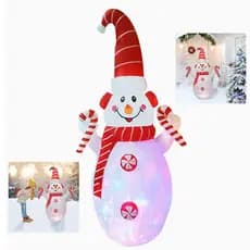 Boneco de Neve Inflavel Natal Iluminado Natalino Grande Festa Decoraçao Casa Jardim Loja Comercio Shopping Fim de Ano