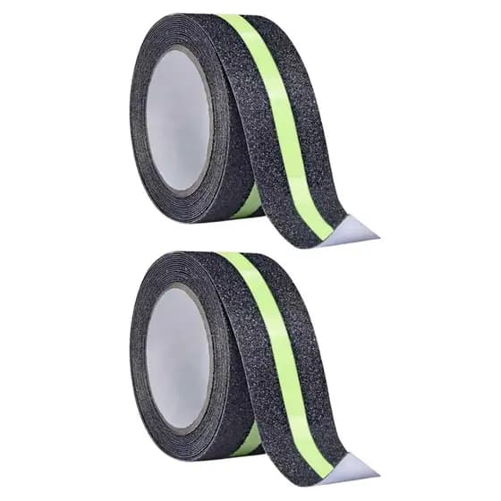 Fita Adesiva Antiderrapante Refletivo Kit 2 Uni 5 Metros Fluorescente Escada Degraus Anti Acidentes Segurança