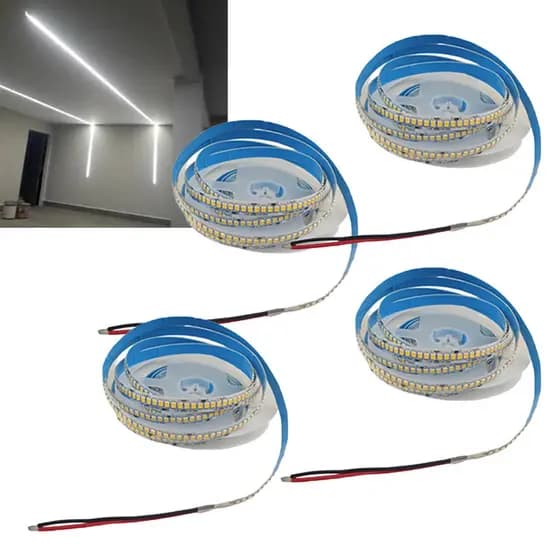 Fita Led 6500K 5 Metros 16W 240 Leds Kit 4 Unidades Sala Quarto Sanca Gesso Espelho Teto Rebaixado Apartamento Casa Iluminaçao Comercial Residencial Decoraçao