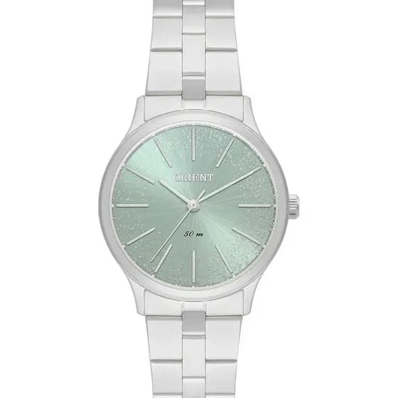 Relógio Orient Feminino Fbss0143 G1sx Prateado Fundo Cinza