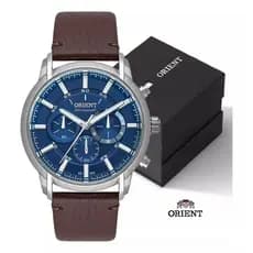 Relógio Orient Masculino Couro Marrom Legitimo Mbscc055 D1nx Original