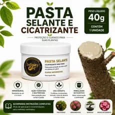 Kit 2 Pasta Cicatrizante Selante Fungicida Poda Plantas Bonsai Orquídeas Frutíferas Rosa do Deserto 40g