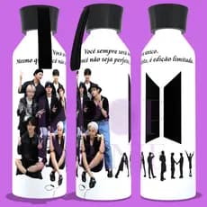 Garrafa Squeeze Tumblr Sport BTS ARMY Kpop - Garrafa personalizada 750ml academia