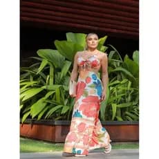 Vestido Paola Estampado Floral Com Decote V PRIMAVERA/VERÃO PRIMAVERA/VERÃO