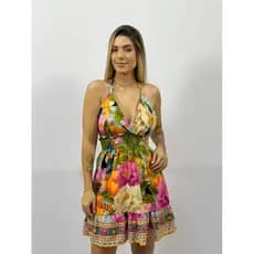 Vestido Frente Única, Gola V,  Casual Com Bojo PRIMAVERA/VERÃO