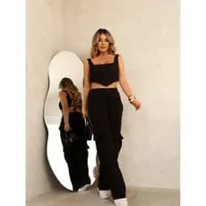 Conjunto Calça Cargo Pantalona Sofisticado