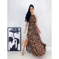 Vestido Longo Feminino Frente Única com Elastex e Fenda Lateral – Elegante para Festas e Casamentos