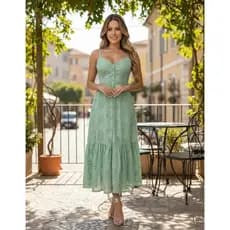Vestido Midi Laise Com Bojo E Botoes PRIMAVERA/VERÃO