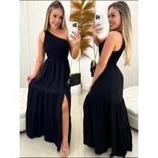 Vestido Longo Nula Manga Envelope Sofisticado