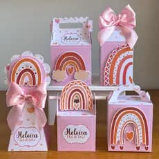 Kit Caixinhas Arco-Íris Pré-Montadas – Pronto para Usar - LEMBRANCINHA DE FESTA - BRIDE DE FESTA - DEORAÇÃO DE FESTA