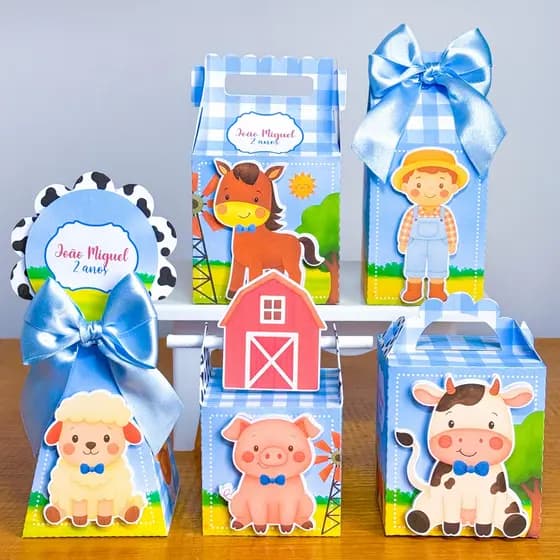 Kit Caixinha PEGUE E MONTE Fazendinha MENINO | Kit Completo | Lembrancinha | Aniversário | Decoração
