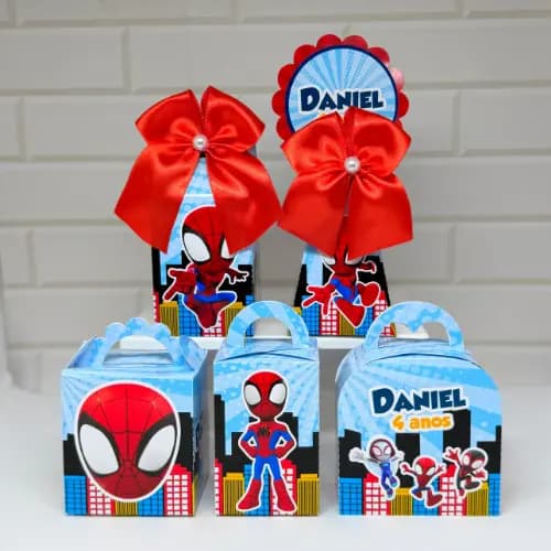 Kit Caixinhas PEGUE E MONTE HOMEM ARANHA  | Kit Completo  | Lembrancinha   | Aniversário | Decoração
