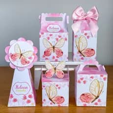 Kit CAIXINHAS  Personalizadas Borboleta – Prontos para Usar (Semi Montados) - BRINDE DE FESTA