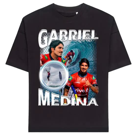 Camiseta Streetwear Masculina Feminina camisa 100% Algodão Gabriel Medina Olimpiadas Surfista
