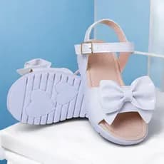 Sandália Infantil Menina Festa Laço Grande Casual Moda Blogueirinha Confortável 20 ao 27