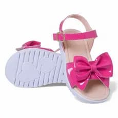 Sandália Infantil Menina Verniz Laço Grande Blogueirinha Cores Verão - 20 ao 27