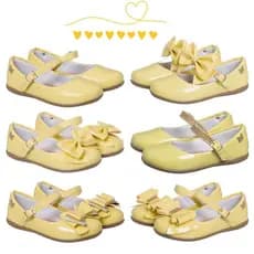 Sapatilha Sandália Amarela Infantil Menina Verniz Modelos Blogueirinha Amarelo - 20 ao 34