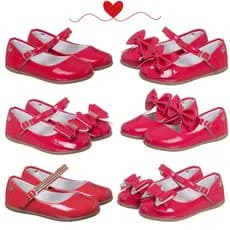 Sapatilha Vermelha Sandália Infantil Menina Verniz Vários Modelos Blogueirinha Vermelho - 20 ao 34