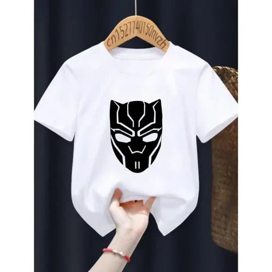 Camiseta Infantil Juvenil unissex  100% algodão Super Herois - Pantera Negra