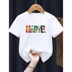 Camiseta Infantil Juvenil Unissex Personalizada Infantil Marvel 100% algodão