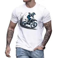 Camiseta Camiseta Unissex  Motociclista Motocross  Moto Trilha  Masculina unissex 100% Algodão