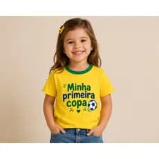 Camiseta Camisa do Brasil Infantil Unissex Minha Copa Estampada ( NAO FAZEMOS PERSONALIZADO)