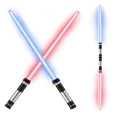 Sabre de luz Toy 2 em 1 LED de 7 cores que mudam de cor Sabre de luz Cosplay Toy crianças ao ar livre luz telescópica luminosa sabre brinquedos meninos presentes