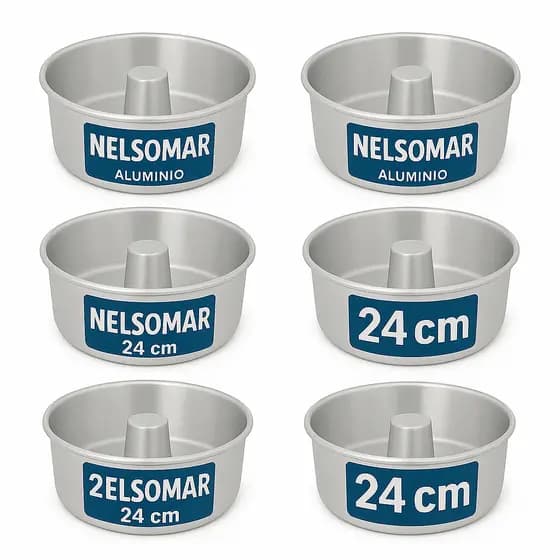 Kit 6 Formas de Bolo Pudim 24cm - Assa Rápido