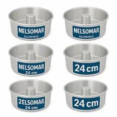 Kit 6 Formas de Bolo Pudim 24cm - Assa Rápido