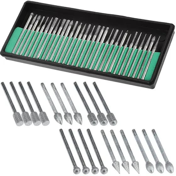 Kit 50 Ponta Diamantada 3mm para Mini Micro Retífica Dremax