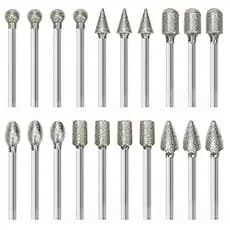 Kit 20 Pontas Diamantadas 3mm para Micro Retíficas Dremax