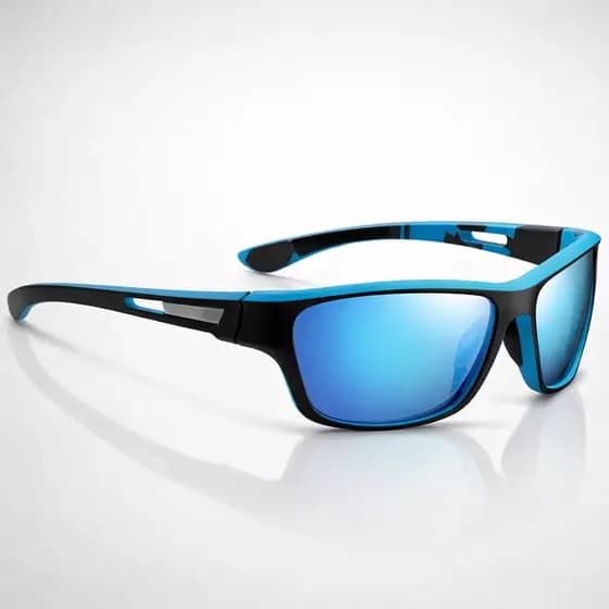 Óculos Esportivo Preto Azul Uv400 Pescaria Corrida Bike