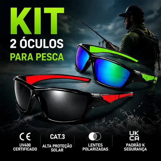Kit 2 Óculos Pesca Esportivo Polarizado Trilhas Lazer
