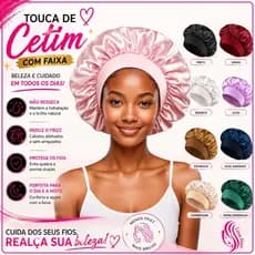 Touca de Cetim com Aba Larga | Anti Frizz para Cabelos Longos, Tranças e Dreads – Ajustável