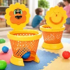 Brinquedo Didático Infantil Unissex Menino/Menina Cesta de Basquete P/ Crianças +6 meses Educacional Divertido Familia