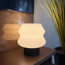 Luminaria De Mesa Abajur Moderno Minimalista Luz Quente Decor Sala Quarto Escritorio - Luminaria Aura DMC HOME&DECOR