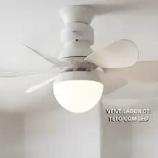 Ventilador de Teto LED Lâmpada 40W E27 Com Controle Remoto Bivolt Economica Luminária de Energia 3 lâminas 110V-120V