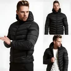 Jaqueta Puffer Bobojaco Corta Vento Nylon Frio Reforçada Capuz Removivel