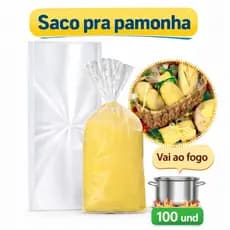 100 saco plastico para pamonha 8x24 transparente vai ao fogo