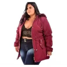 Parka Forrada Plus size, casaco comprido,