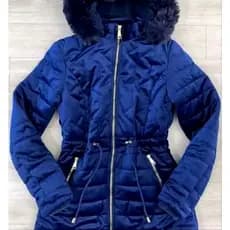 Parka veludo, casaco azul, casaco grosso