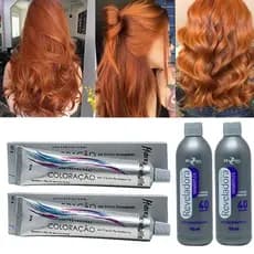 Kit Ruivo Intenso 02 Tinta 8.44 e 02 OX 40 90ml Mairibel