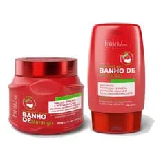 Kit Mascara Banho de Verniz Morango e Leave-in Forever Liss