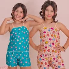 Pijama Infantil Menina, kit 2, Tecido liganete, confortavel e estilo na medida certa!